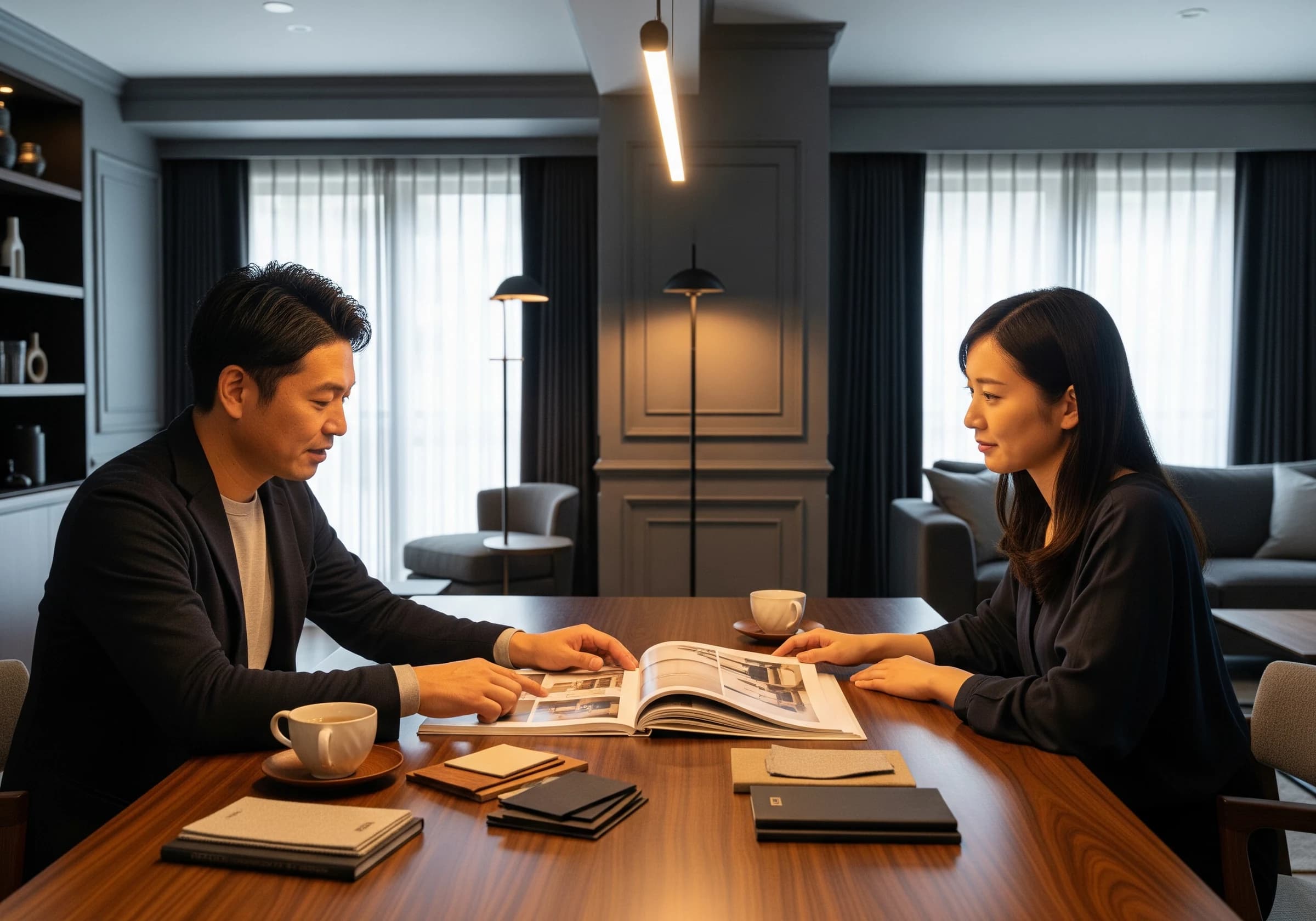 家具を相談する専門スタッフと住まい手